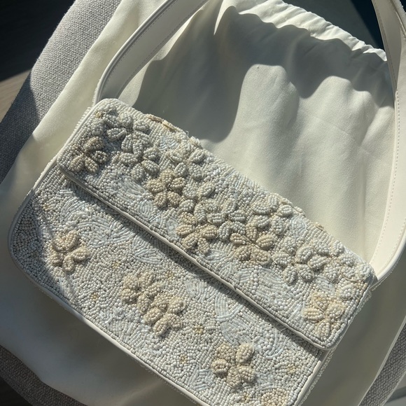 STAUD Handbags - STAUD | NWT Tommy Beaded Shoulder Bag Garden Party